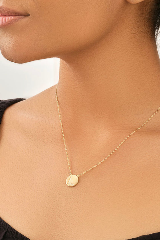 Round Initial Necklace